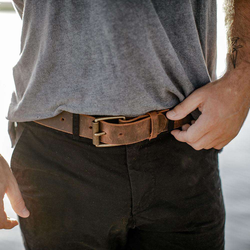 Crazy Horse Genuine Leather Belt for Men - 1.5