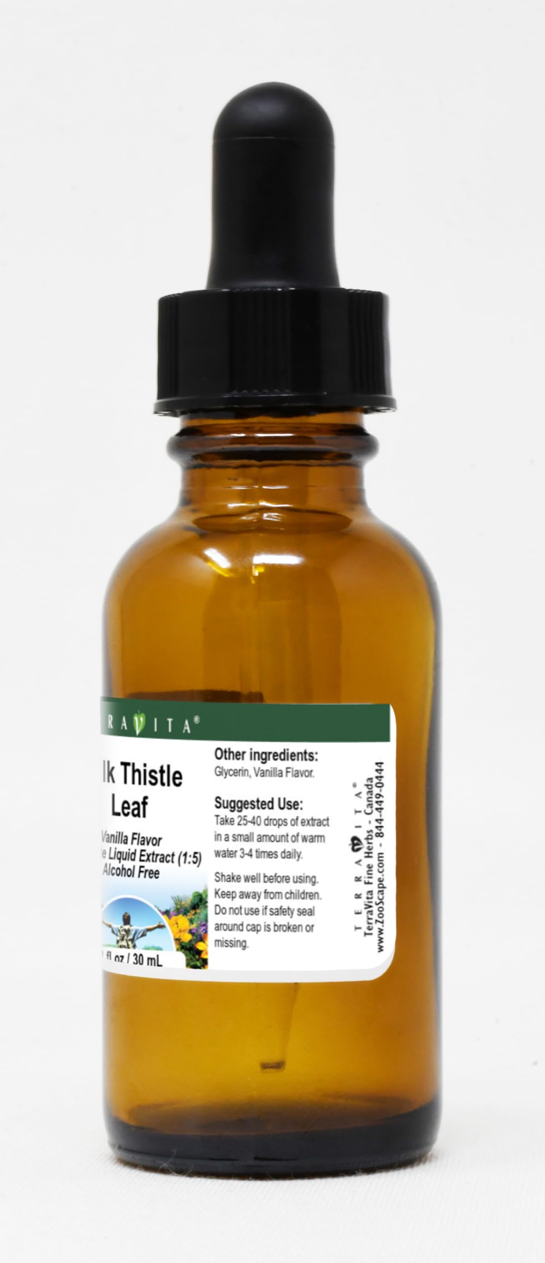 Organic Milk Thistle Leaf Glycerite Extract - Vanilla Flavored Herbal Supplement (1oz) for Liver Support & Detox - Perfect for Daily Wellness & Natural Cleansing Routines