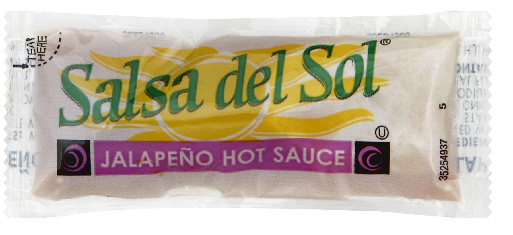 Spicy Salsa Del Sol Bundle - 50 Packets Picante Sauce & 50 Packets Jalapeno Hot Sauce (100 Packets Total) - Perfect for Tacos, Nachos & Mexican Food Lovers - Packed in Make Your Day Gift Box
