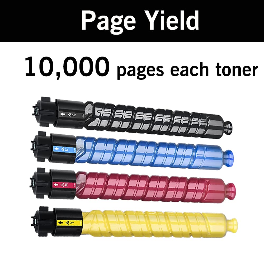 Weemay Compatible Toner Cartridge Replacement for Ricoh Aficio Savin MP C300 C400 MP C401 Printer - 4 Pack (Black, Cyan, Yellow, Magenta) | High-Quality Printer Ink for Office & Home Printing Needs