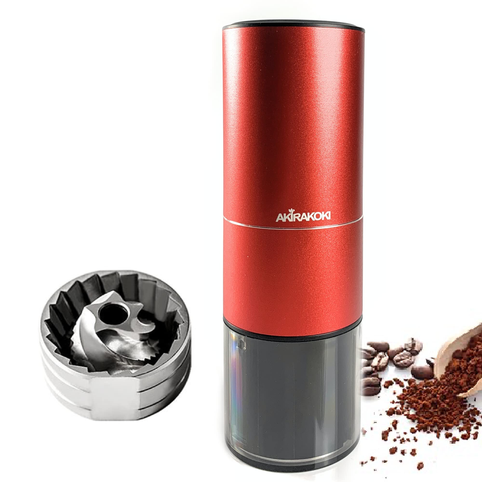 Premium Electric Burr Coffee Grinder - Adjustable Grind Settings, Portable Stainless Steel Conical Burr Mill for Coffee Beans & Spices | USB Rechargeable | Perfect for Home, Office & Travel Brewing