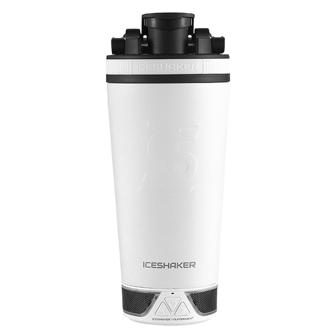 Custom 20oz Insulated Speaker Water Bottle with Bluetooth - White | Portable Music & Hydration for Gym, Hiking, Beach & Outdoor Activities