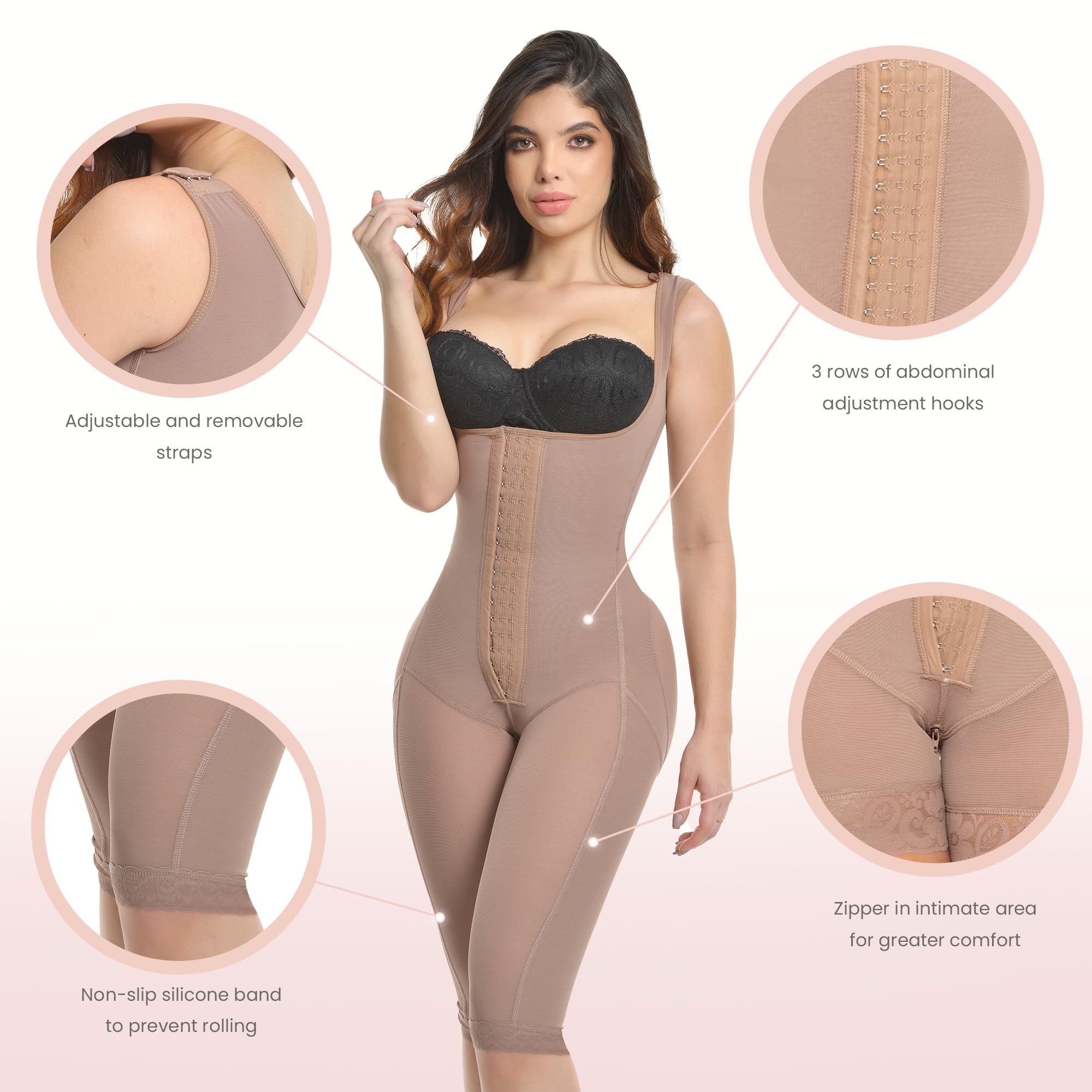 Strapless Waisted Body Shaper Capri with Snap Closure - Women's Tummy Control Shapewear & Hip Enhancer for Slimming, Special Occasions & Everyday Wear