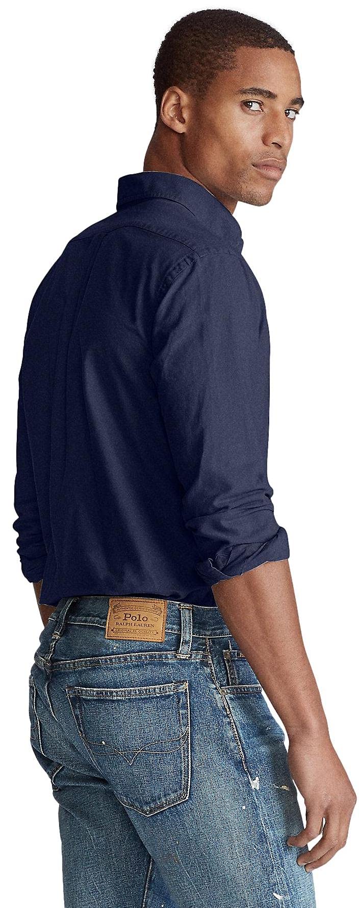 POLO RALPH LAUREN Men's Long Sleeve Oxford Button Down Shirt - Classic Fit Dress Shirt for Business & Casual Wear - Ralph Navy (XL) | Perfect for Office, Date Night & Formal Events