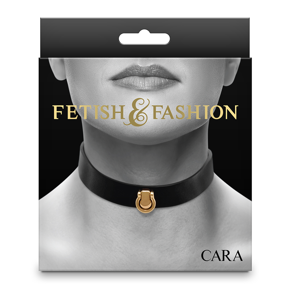 Fetish & Fashion Cara Faux Leather Horseshoe Day Collar - Stylish BDSM Accessory for Everyday Wear, Cosplay, and Gothic Fashion
