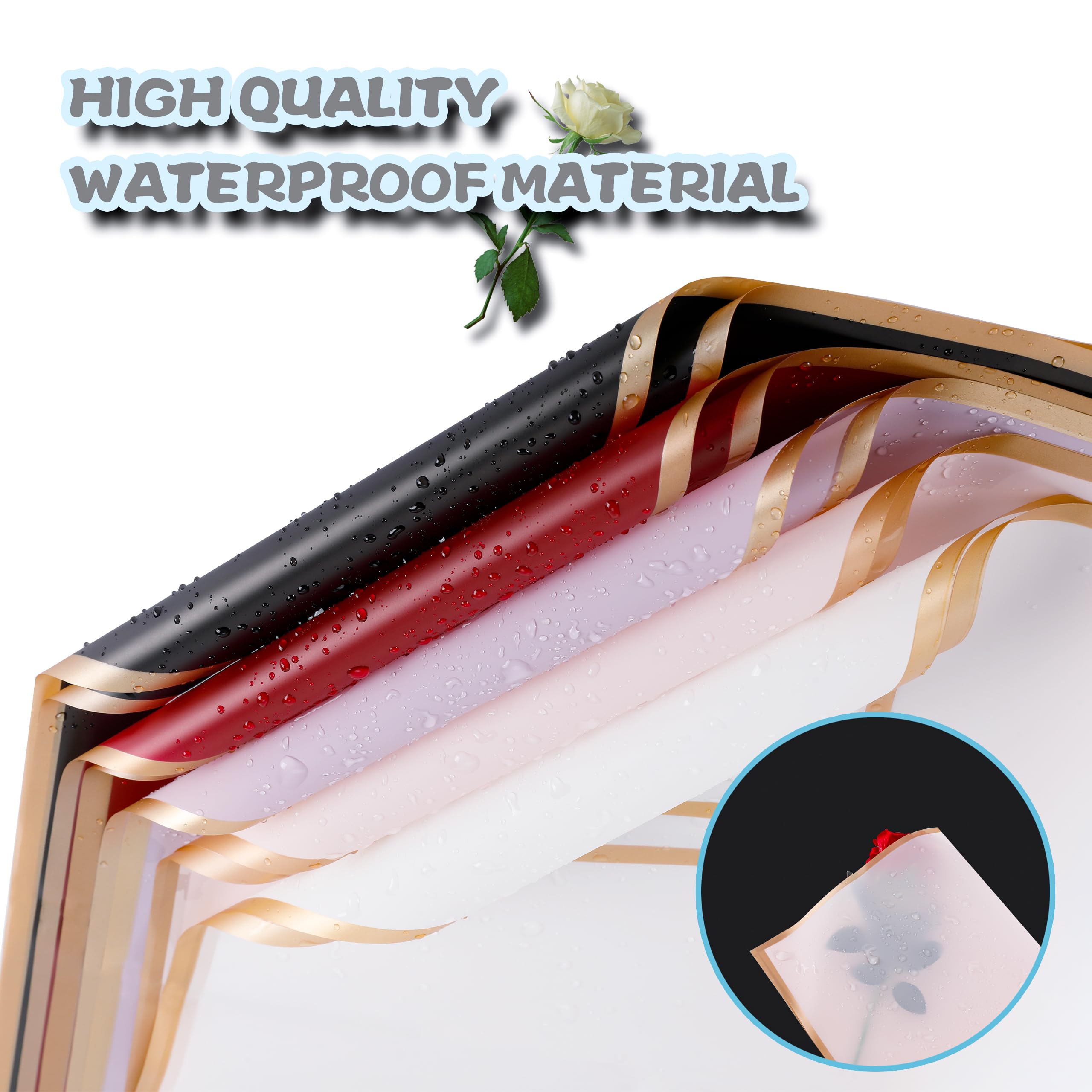 Premium Waterproof Floral Wrapping Paper - 15 Sheets Bouquet Wrap for Fresh Flowers | Korean Style Gift Wrapping Paper | Ideal for Florists, Wedding Bouquets, and DIY Flower Arrangements