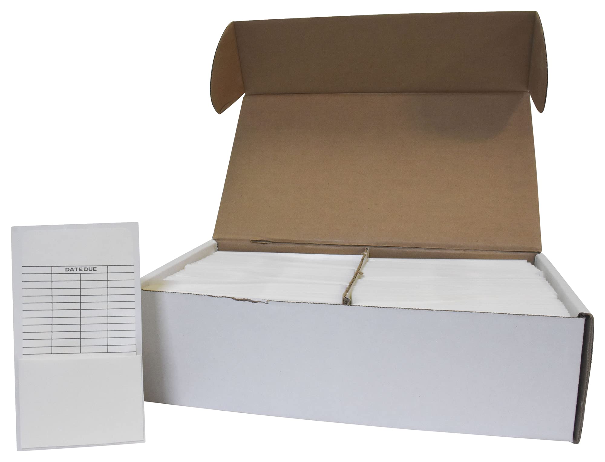 School Smart High Back Peel & Press Library Pockets with Grid - 3.5 x 6.25 Inches - Pack of 500 - Perfect for Classroom Organization, Book Checkout Systems & Library Management