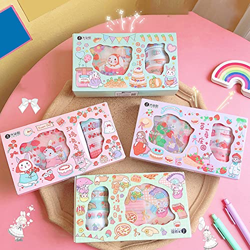 20 Pieces Kawaii Stickers & 10 Rolls Kawaii Washi Tape Set - Cute Scrapbook Stickers, Decorative Washi Tapes for Journaling, Bullet Journals, Water Bottles, Laptop Decoration & DIY Crafts - Perfect for School, Office & Gift Giving