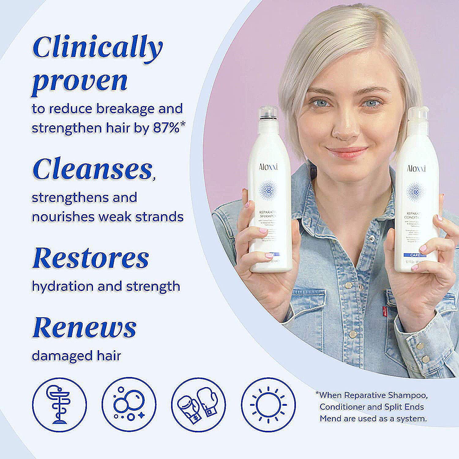 ALOXXI Reparative Shampoo & Conditioner Set for Damaged Hair - 33.8 oz | Sulfate-Free, Color Safe, Moisturizing Hair Care Duo | Perfect for Dry, Frizzy & Chemically Treated Hair at Home or Salon Use