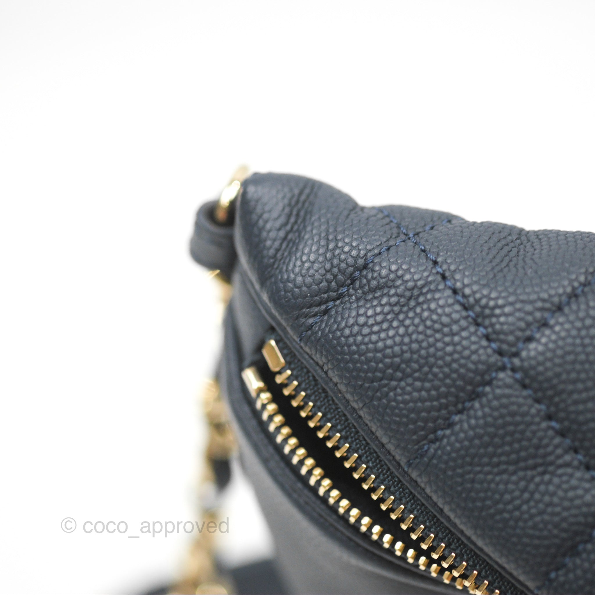Chanel Business Affinity Waist Belt Bag in Navy Caviar Leather with Gold Hardware - Perfect for Work, Travel & Evening Events