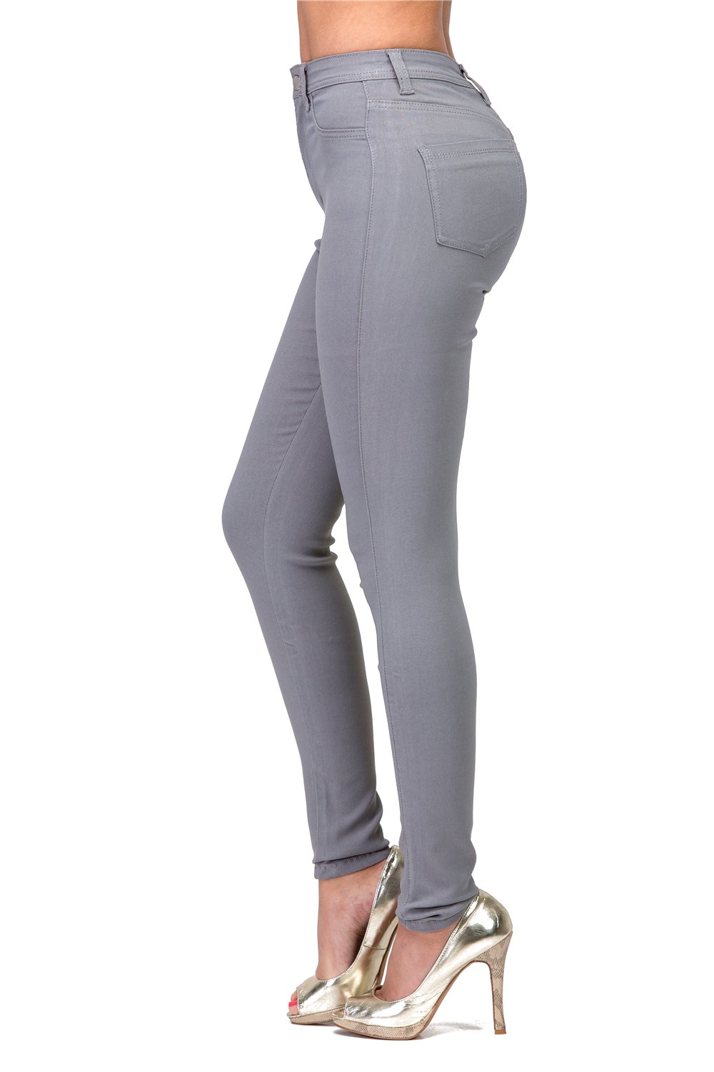 L.B FASHION Women's High Waisted Stretch Skinny Jeans - Plus Size Long Pants in Black, White & Khaki | Comfortable Slim Fit Denim for Casual Wear, Office & Night Out
