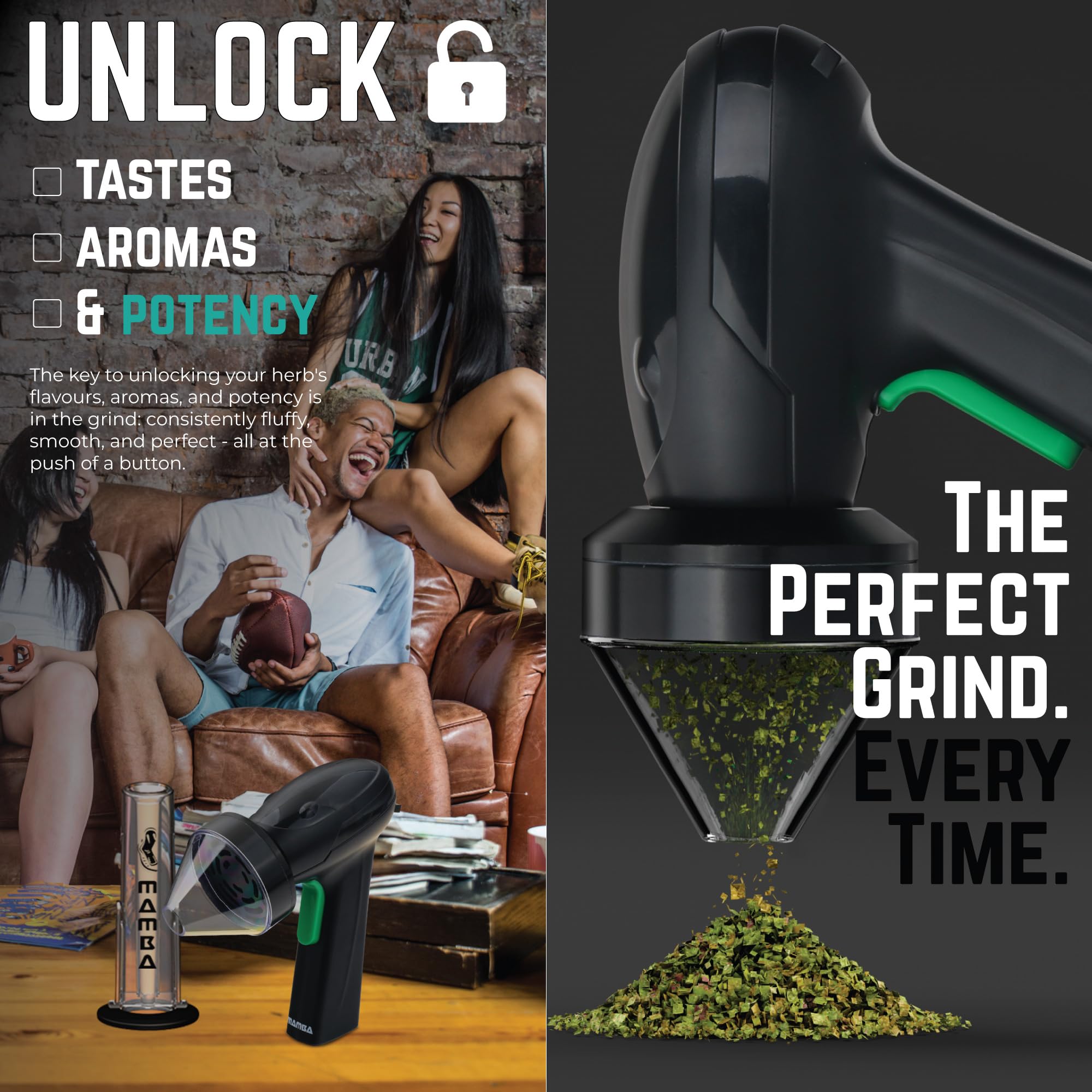Premium Mamba Monster 3.5g Black USB Rechargeable Electric Herb Grinder - Large Capacity Portable Metal Spice Mill for Kitchen, Travel & Outdoor Use - Perfect for Herbs, Spices & Cooking Ingredients