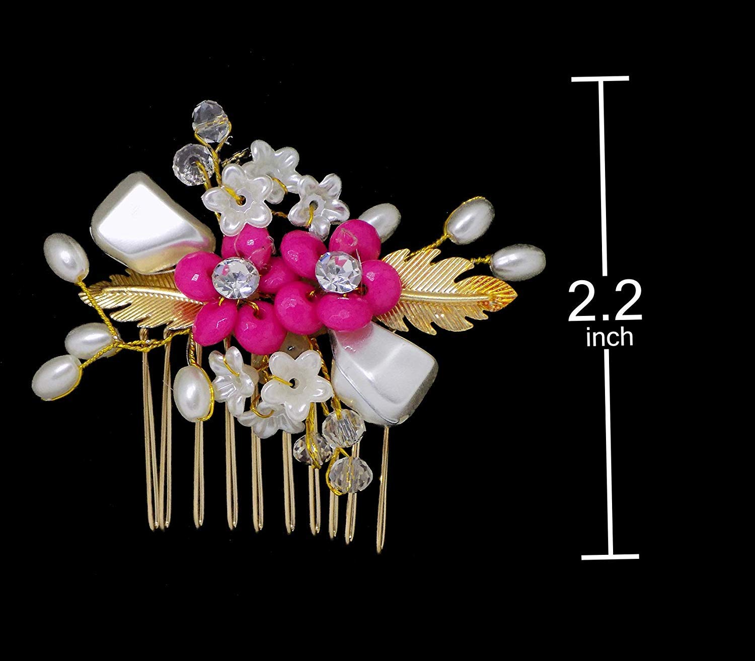 INAAYA Hair Pins for Women and Girls - Pink & Gold Hair Accessories for Parties, Weddings, and Everyday Styling