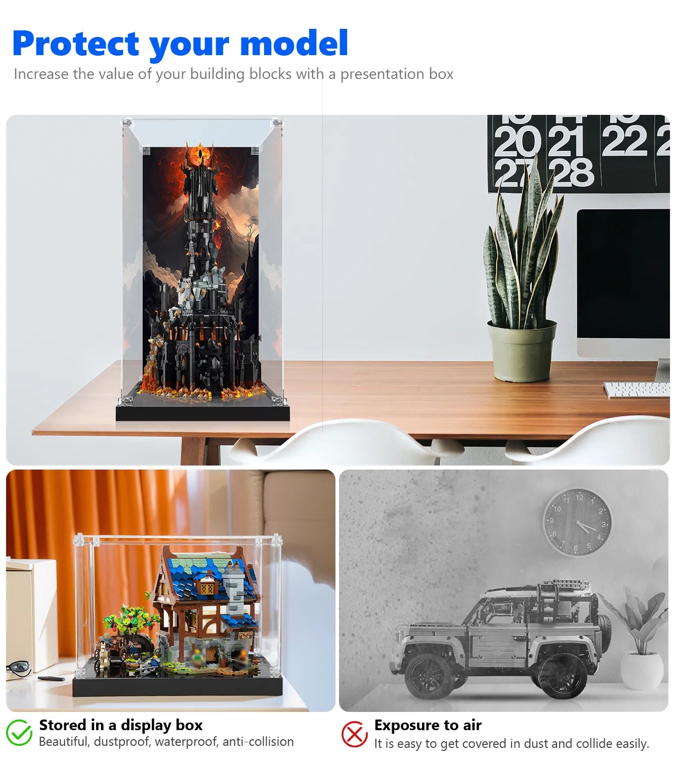 LEGO® Icons The Lord of the Rings: Barad-dûr™ 10333 Display Case - Premium Acrylic Protector for Collectible LEGO Sets - Perfect for Showcasing & Protecting Your Lord of the Rings LEGO Collection at Home or Office