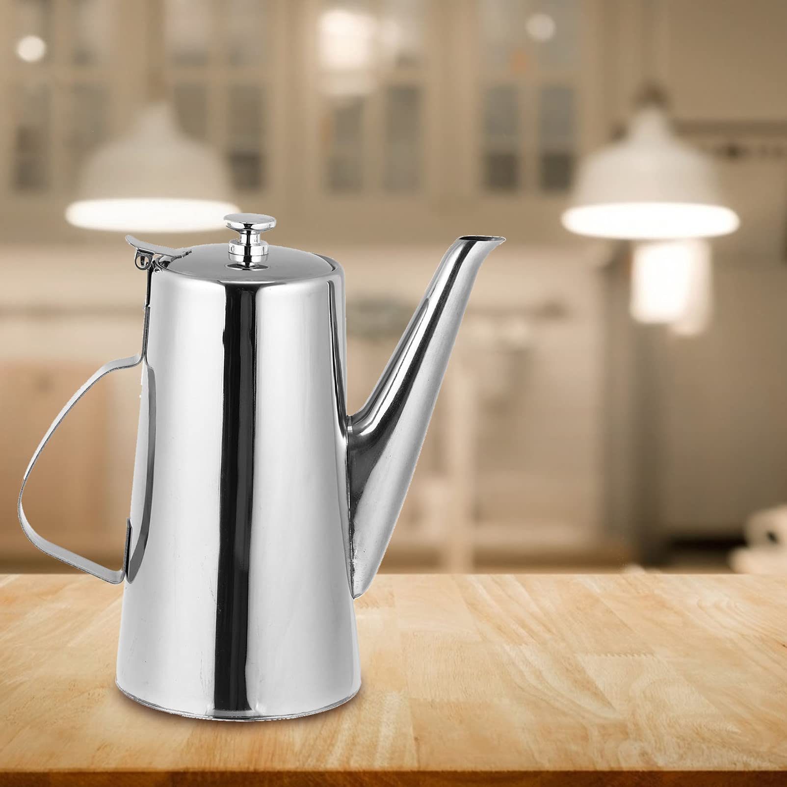 1pc Stainless Steel Oil Bottle - Kitchen Oil Dispenser, Soy Sauce Pot, Sesame Oil Container, Cold Water Kettle for Cooking & Food Storage | Perfect for Home Kitchen, Restaurant, and Meal Prep