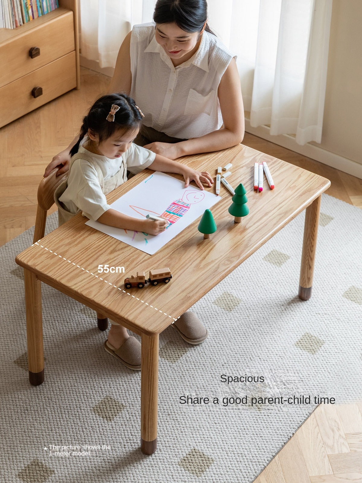 Handmade Solid Oak Wood Kids Study Desk - Durable & Ergonomic Children's Writing Table for Homework & Crafting - Perfect for Bedrooms, Homeschooling & Playrooms