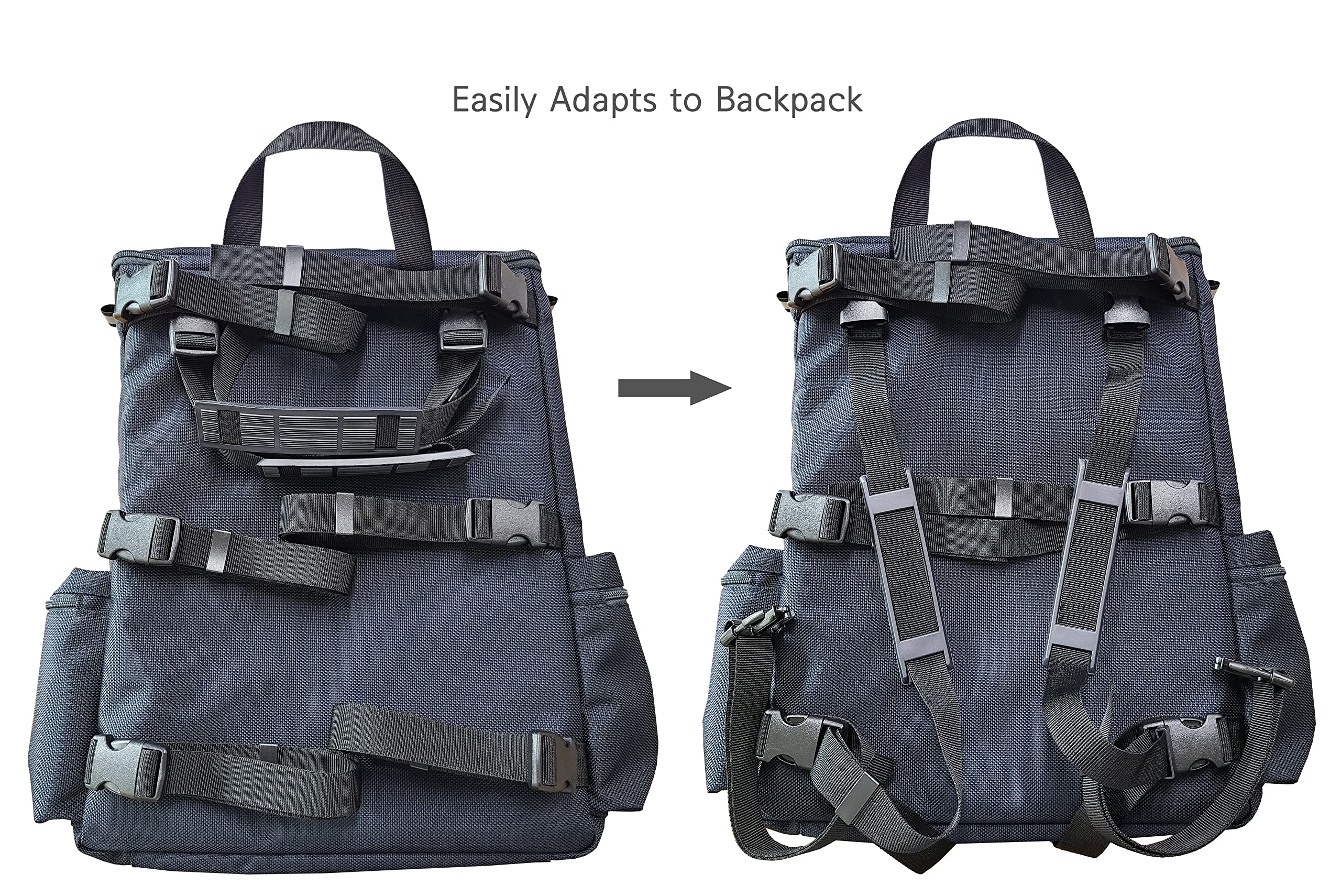 MAX Adaptive Wheelchair Backpack - 20L Heavy-Duty Laptop Bag for Mobility Scooters & Electric Wheelchairs | EZ-Access Design | Medium Size Charcoal Gray | Perfect for Commuting, Travel & Daily Essentials Storage