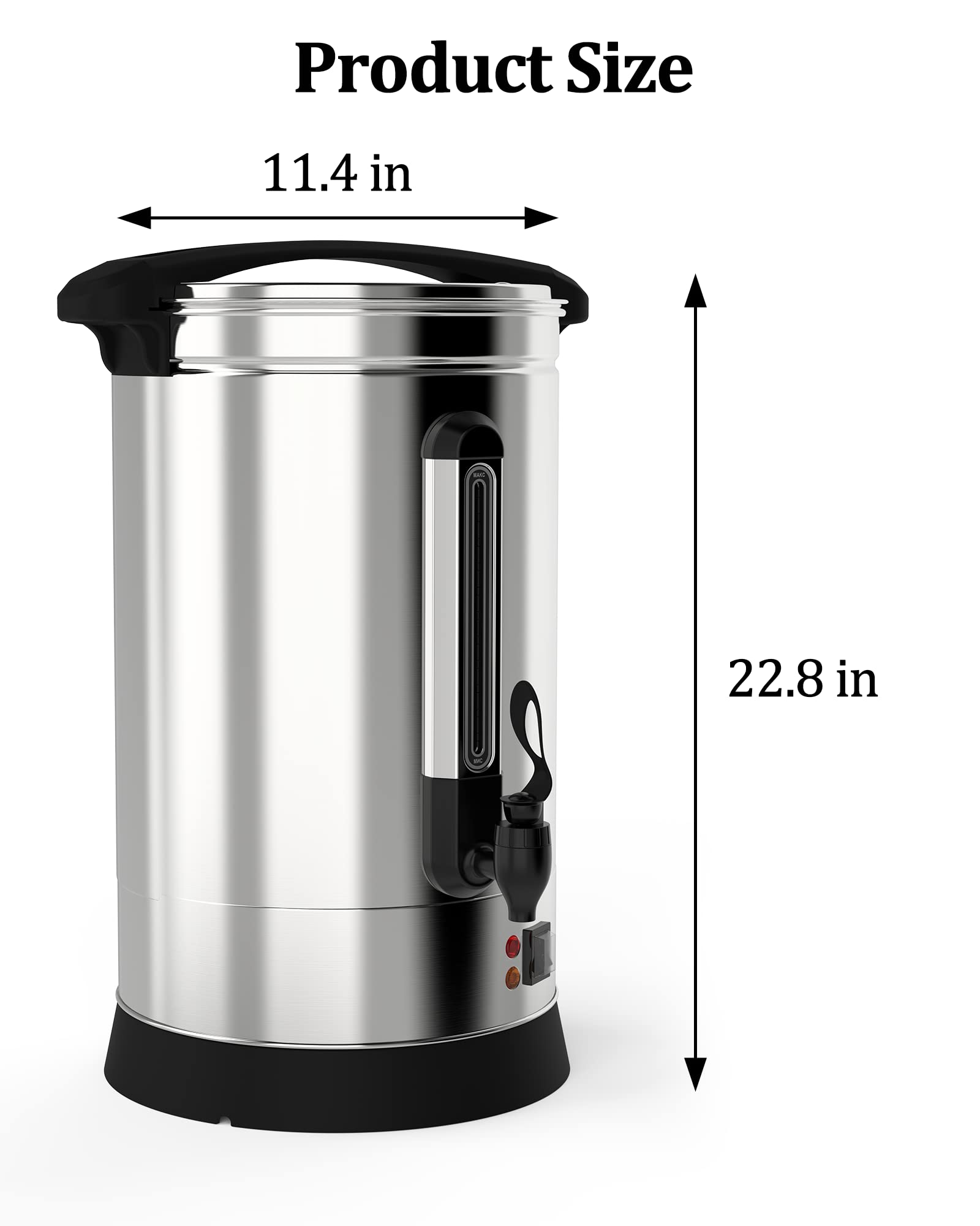 120 Cup Commercial Stainless Steel Coffee Urn - Large Capacity Hot Beverage Dispenser with Percolator for Restaurants, Catering & Events - Keeps Coffee Hot for Hours - Perfect for Offices, Parties & Church Gatherings