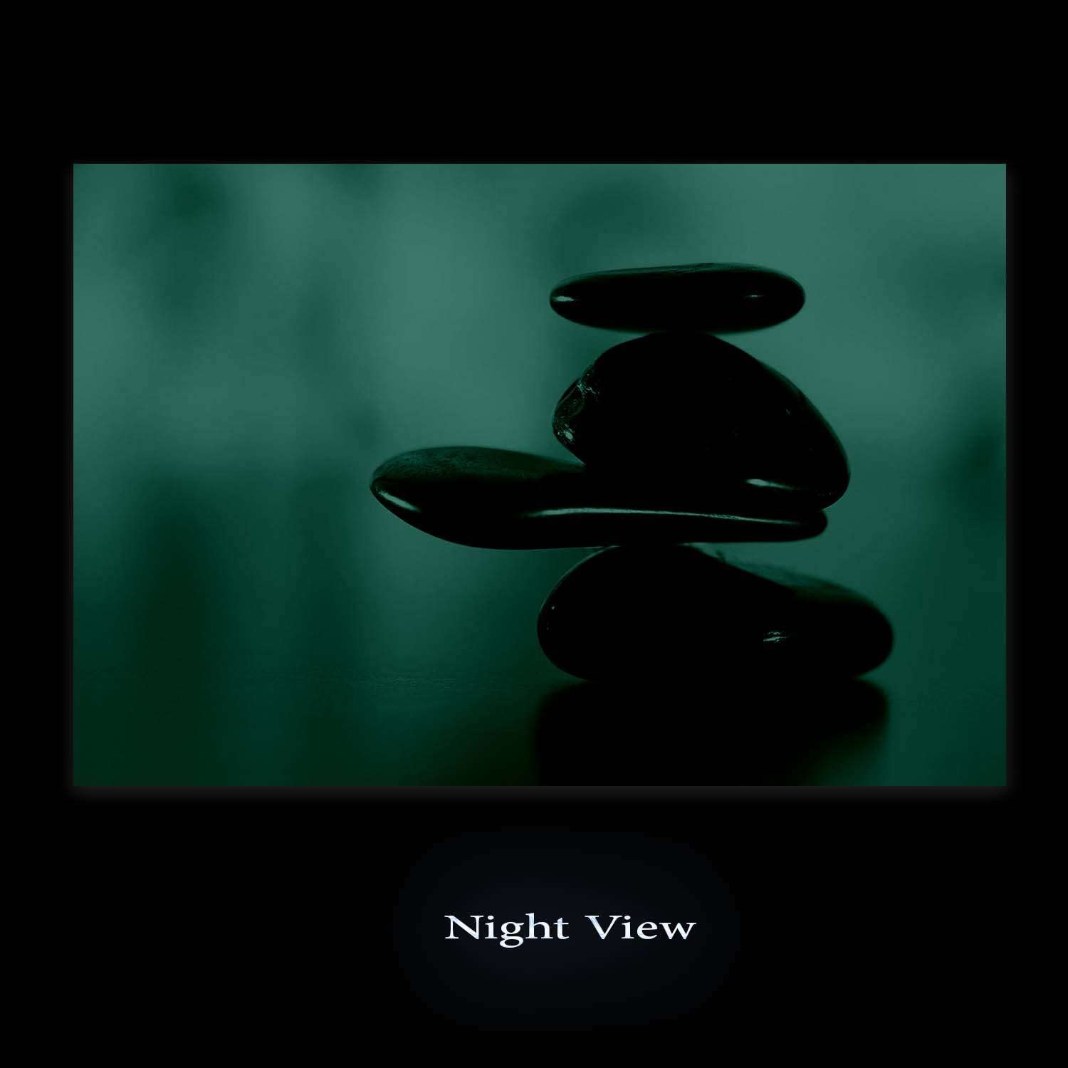 Modern Abstract Glass Wall Art - Startonight Acrylic Zen Decor with Black Stones, 24x36 Inch Contemporary Home & Office Artwork | Perfect for Living Room, Bedroom or Meditation Space