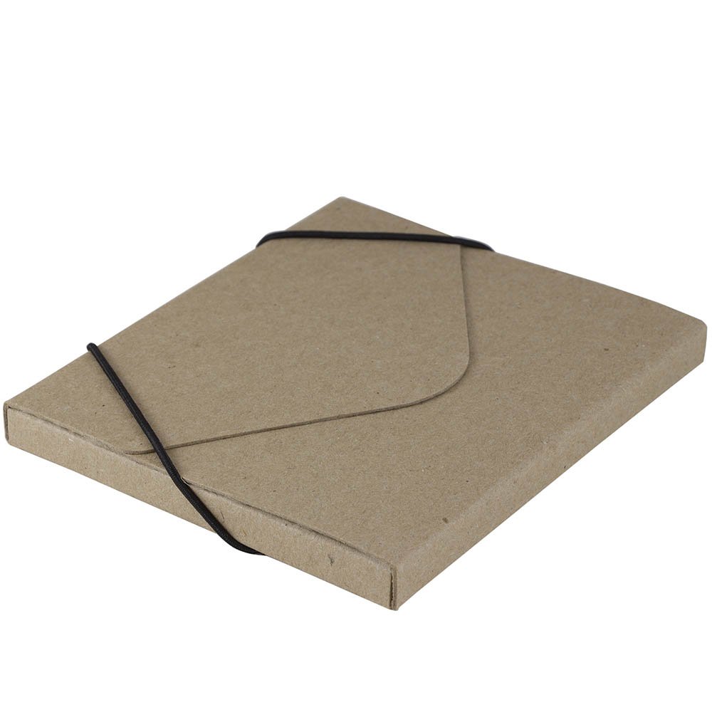 Recycled Kraft CD Case Portfolio with Elastic Closure - for Storage & Organization