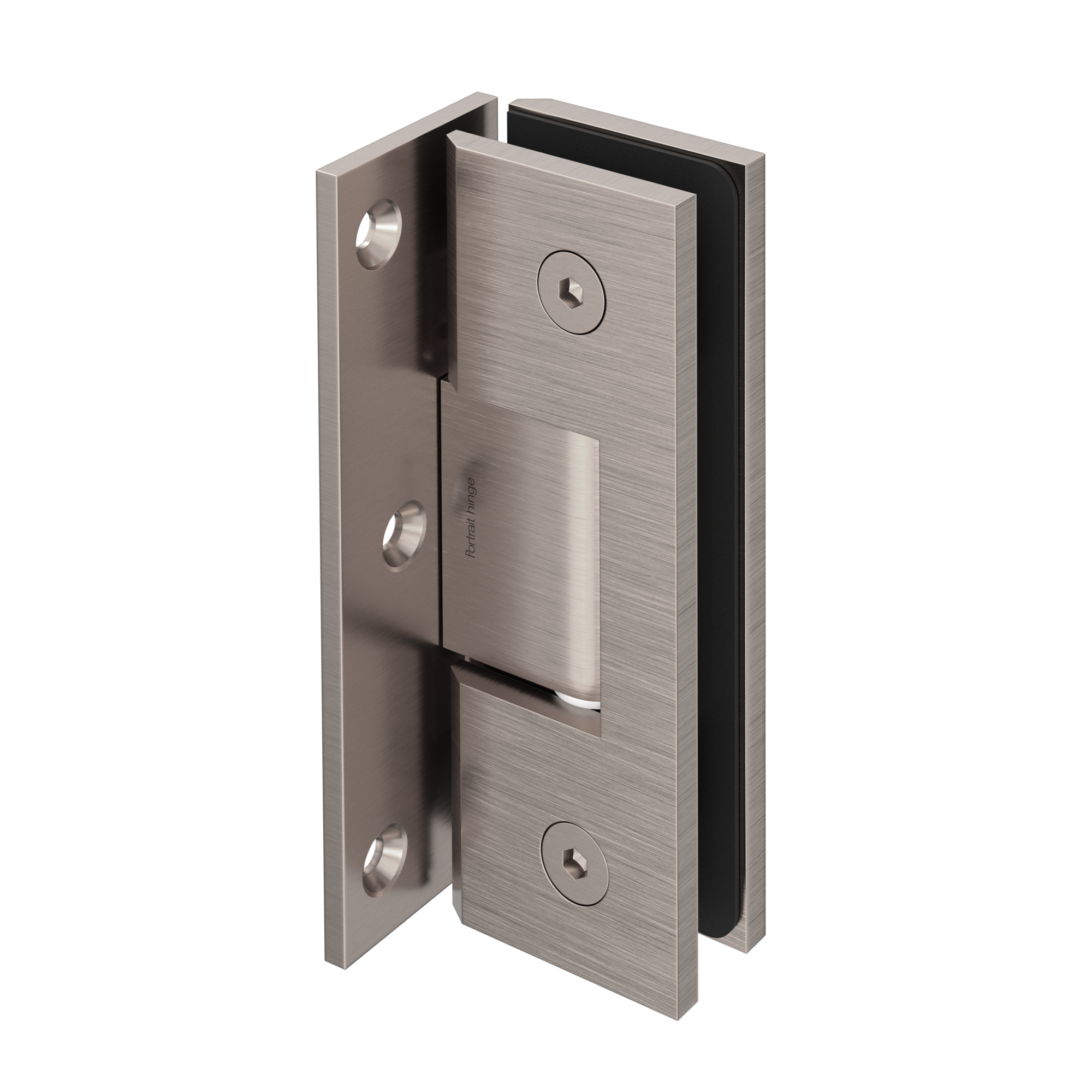 10mm Brushed Nickel Glass to Wall Shower Screen Hinge - Heavy Duty Frameless Shower Door Hinge for Bathroom & Spa Installation