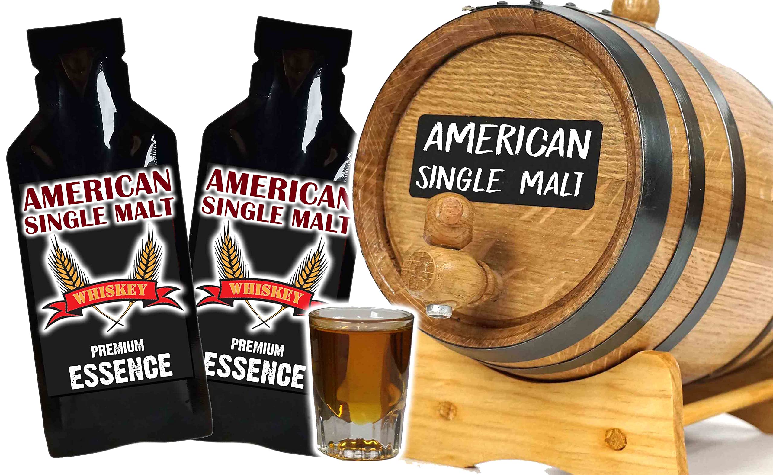 Thousand Oaks Barrel Co. 2L American Single Malt Whiskey Making Kit with Oak Aging Barrel, Chalkboard & Instruction Book - DIY Spirit Aging & Home Brewing for Whiskey Lovers & Craft Enthusiasts - Perfect for Home Bars, Gifts & Distilling Hobbies