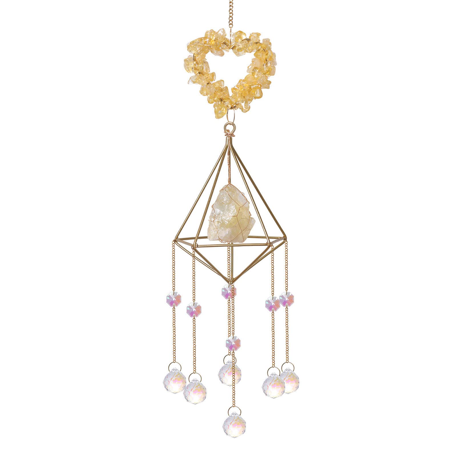 Elegant Faux Crystal Wind Chime Pendant - Sparkling Wall Art Decor for Home, Office, Bedroom & Outdoor | Farmhouse Windbell Hanging Ornament for Patio, Garden & Living Room Decor