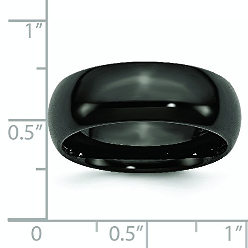 Black Ceramic 8mm Polished Wedding Band Ring for Men - Size 9 - Durable & Scratch-Resistant for Everyday Wear, Anniversary Gift, and Special Occasions