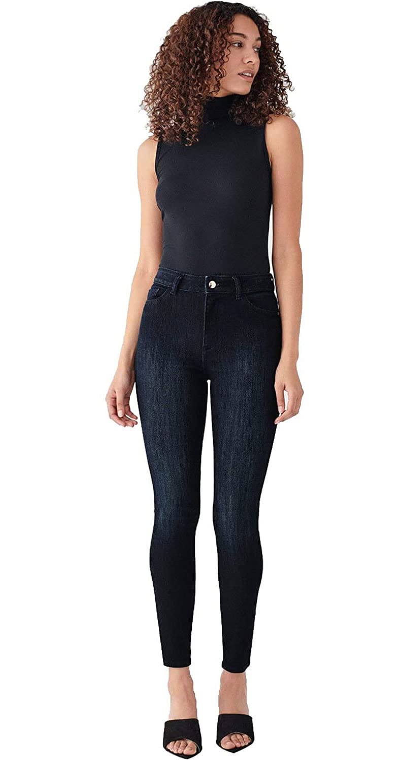 DL1961 Women's Farrow Instasculpt High Rise Skinny Fit Ankle Jean - Slimming Stretch Denim Pants for Work, Date Night & Casual Outfits