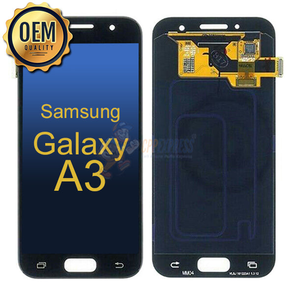 Samsung Galaxy A3 2017 (SM-A320) LCD Touch Screen Digitizer Assembly - Black | No Frame | Replacement Part for DIY Repair | Perfect for Cracked or Damaged Screens