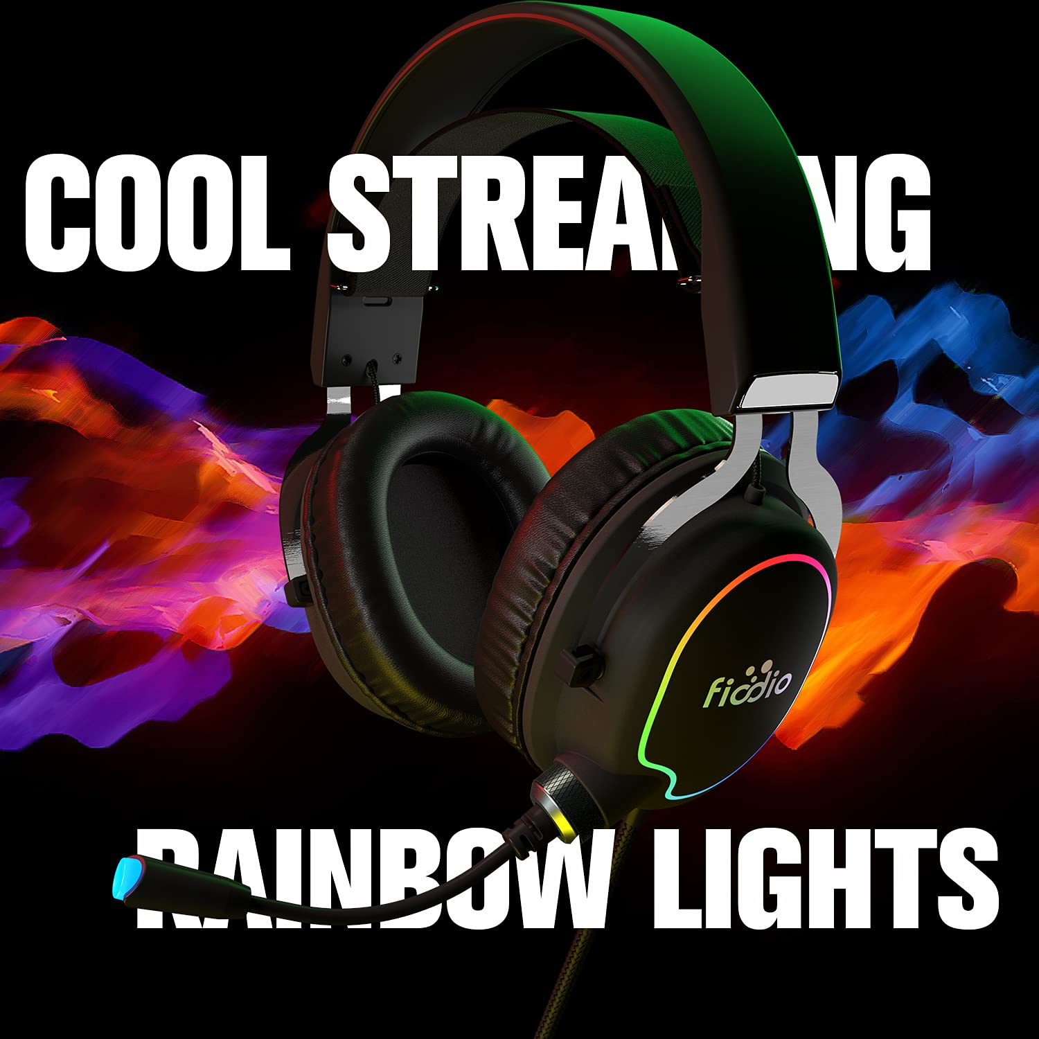 Best Gaming Headset with 7.1 Surround Sound for Xbox One, PS4, PC, Nintendo Switch & Mobile - Noise Cancelling Over-Ear Headphones with Mic, RGB LED Lights & Memory Foam Earpads - Perfect for Online Gaming, Streaming & Work from Home