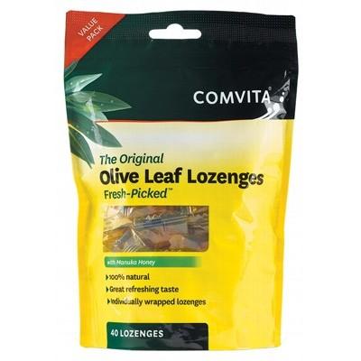 COMVITA Olive Leaf Extract Lozenges with Manuka Honey - 40 Count | Immune Support & Sore Throat Relief | Perfect for Travel & Daily Wellness
