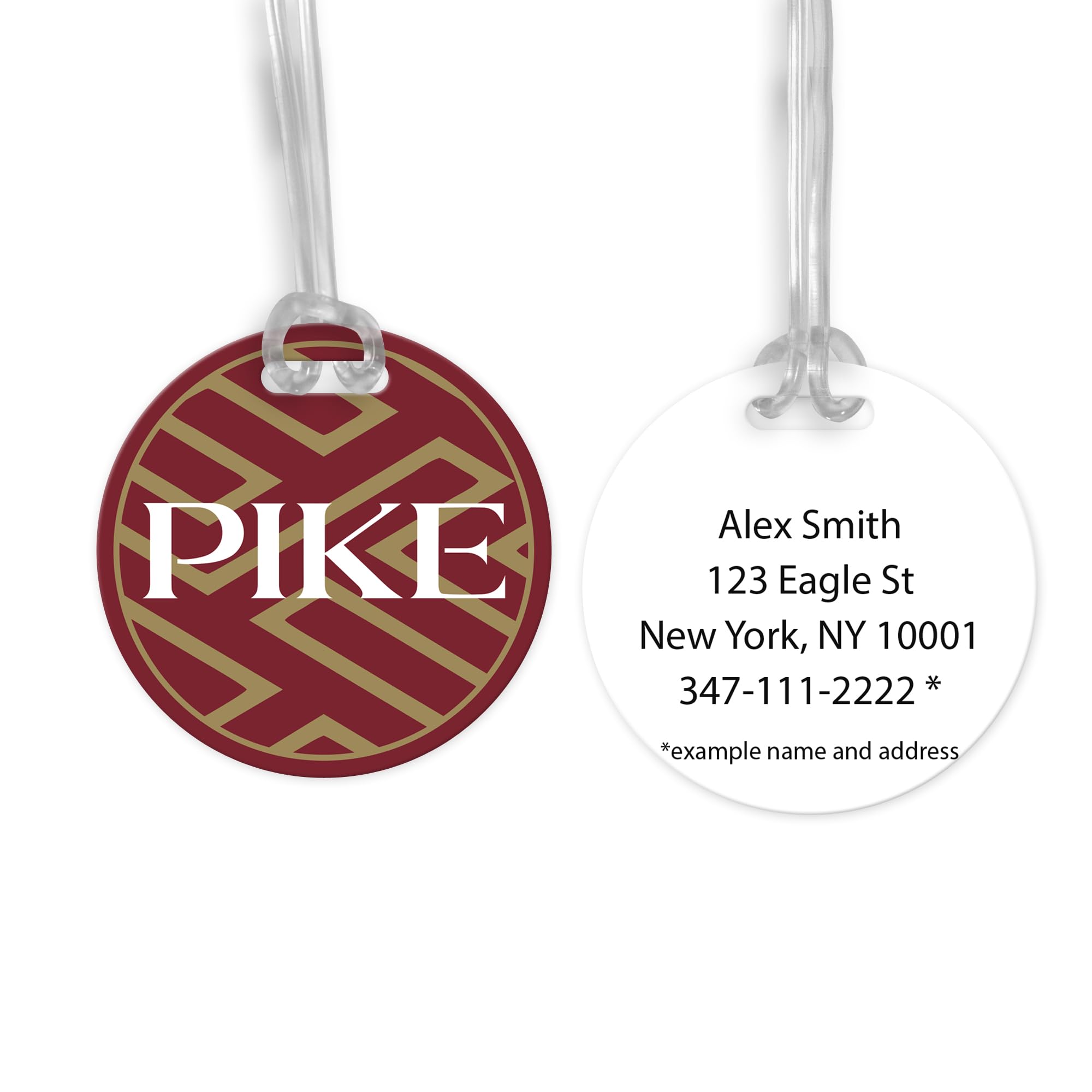 Pi Kappa Alpha Luggage Tag - Durable Round Plastic ID Label for Suitcases & Travel Bags (#32) - Perfect for Fraternity Trips, College Travel & Vacation Identification