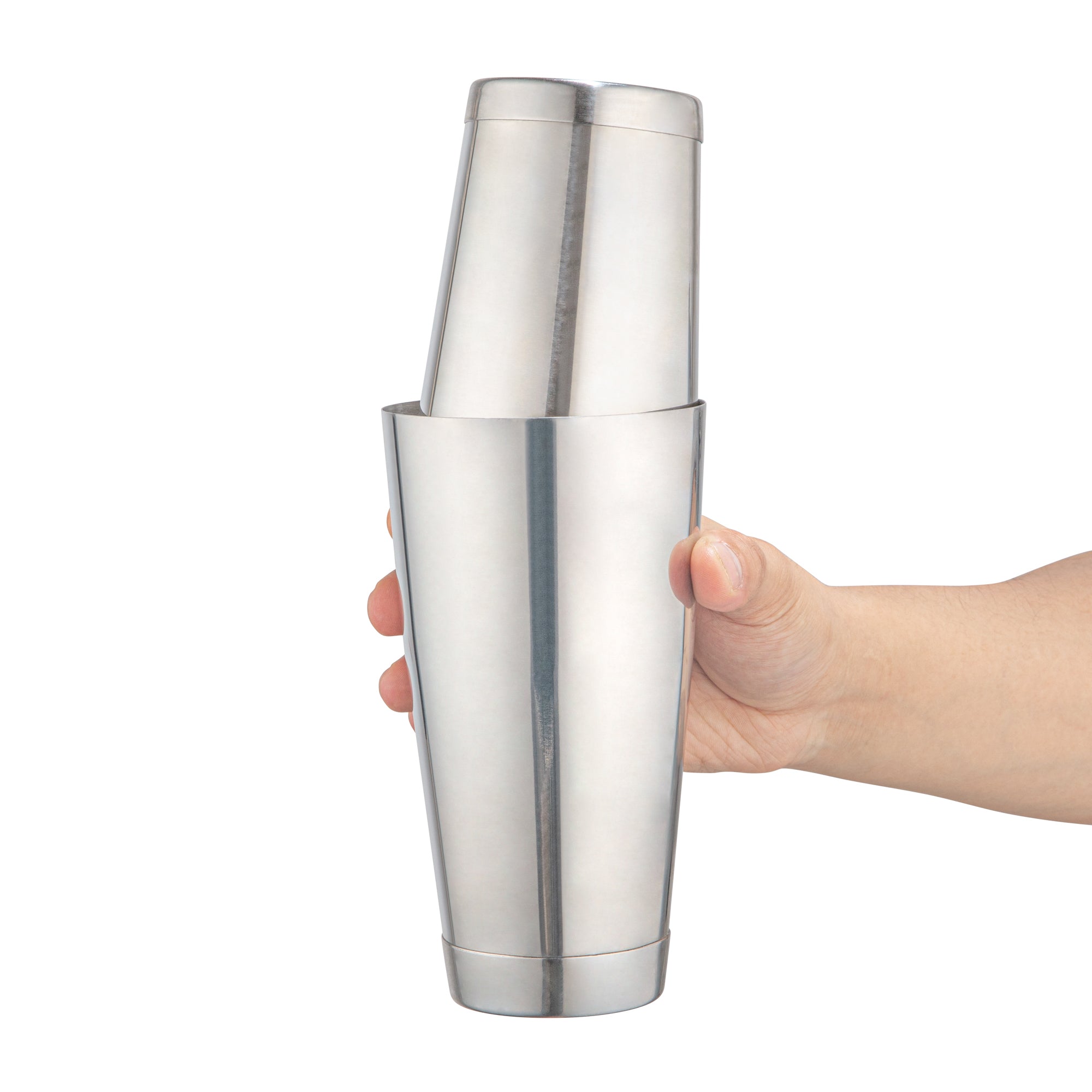 Premium 16 oz Stainless Steel Cocktail Shaker with Weighted Base & Mirrored Finish - Bar Lux Professional Mixing Tin (3.25