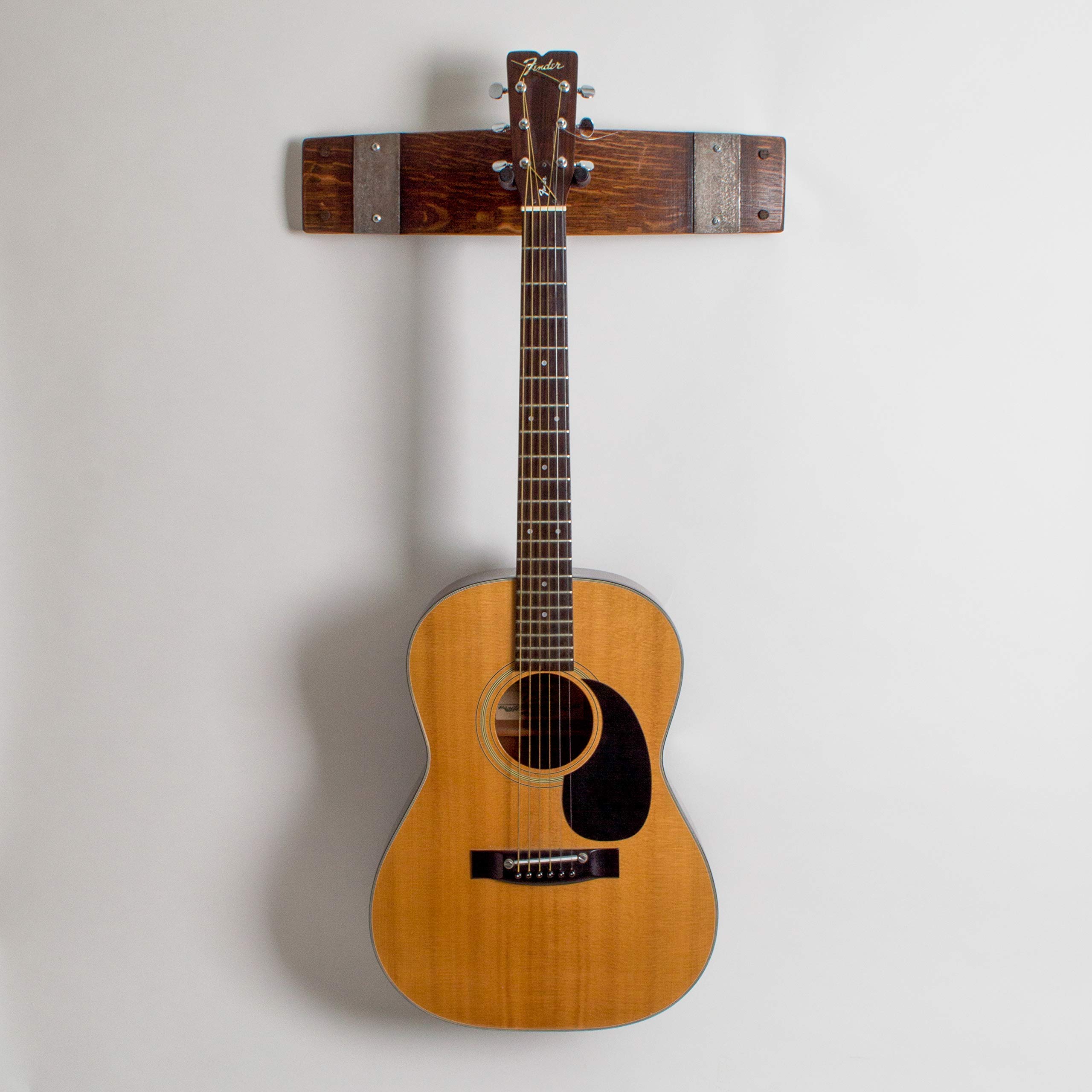 Red Mahogany Wine Barrel Guitar Stand - Handcrafted Wooden Guitar Holder for Acoustic & Electric Guitars - Perfect for Home, Studio & Bar Decor