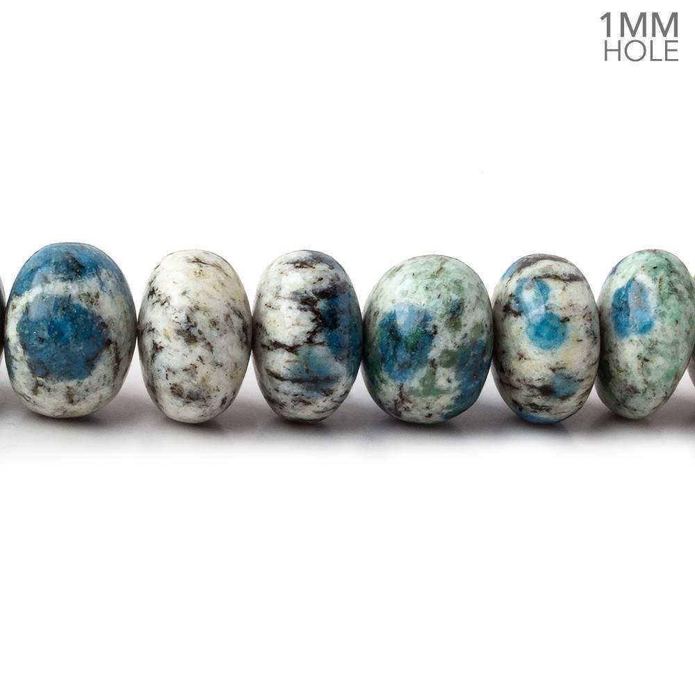 11-11.5mm K2 Azurite Granite K2 Jasper Plain Rondelle Beads - 16 Inch Strand (54 Beads, 1mm Hole) for Jewelry Making, DIY Bracelets & Necklaces