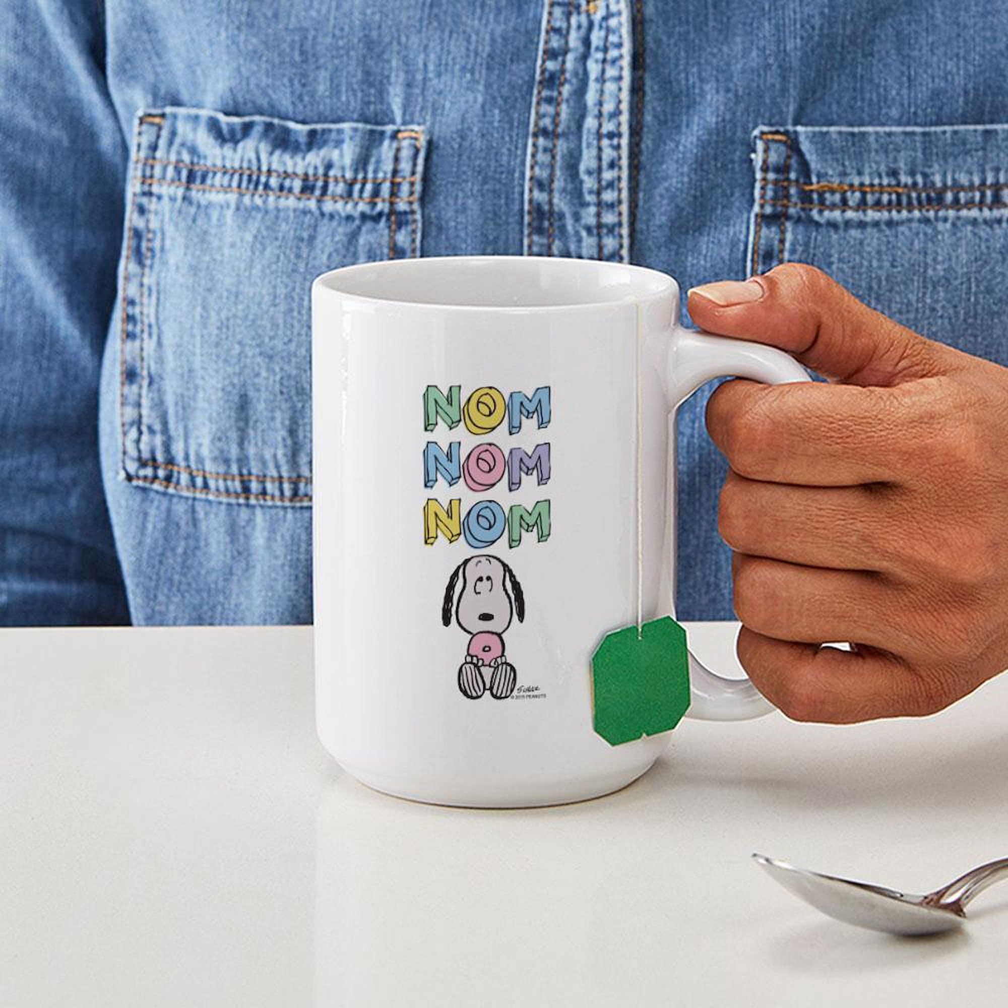 Snoopy Nomnomnom 15 oz Ceramic Coffee Mug (444 ml) - Perfect for Hot & Cold Drinks, Office, Home, and Gifts - CafePress