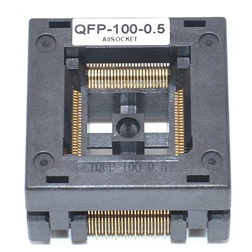 QFP100-0.5 IC Burn-in Testing Socket - 0.5mm Pitch, 14x14mm IC Size, Open-Top Soldering Version (QFP100-0.5-STP) - Perfect for PCB Prototyping and IC Programming