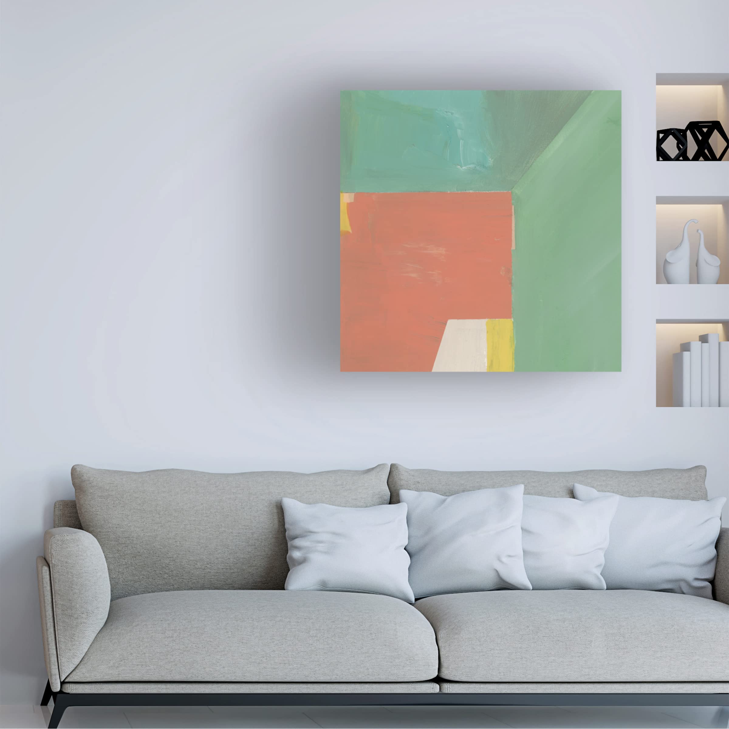Bellissimo Art Pink Crop III Canvas Wall Art - 35x35 Inches Modern Abstract Painting for Living Room, Bedroom & Office Decor