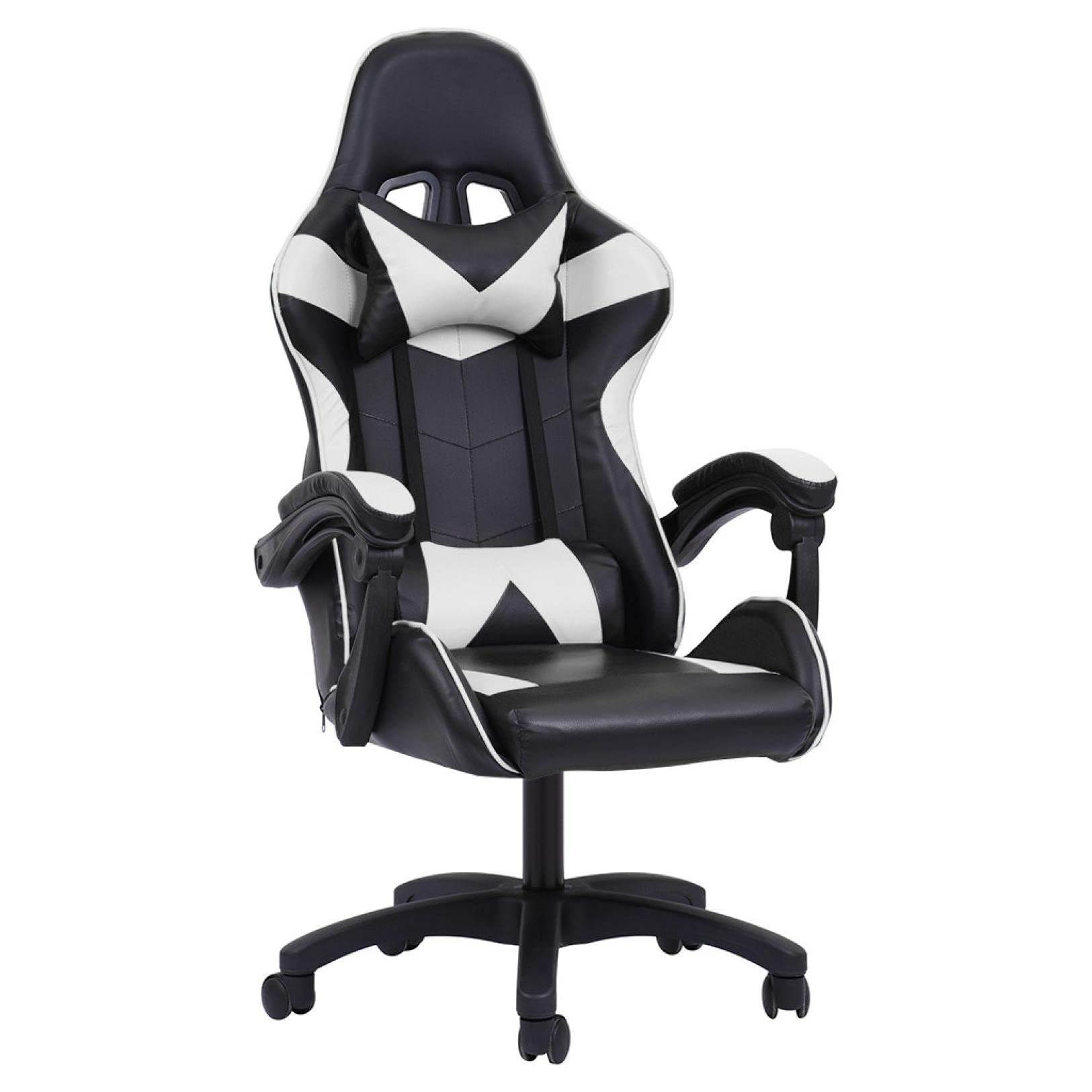 Ergonomic Adjustable Gaming Chair - High Back Computer Office Chair with Lumbar Support for PC & Console Gaming, Home & Office Use (White) - Perfect for Long Hours of Work & Gaming Sessions