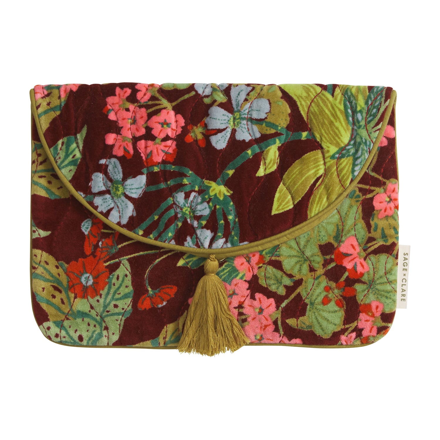 Genevieve Velvet Clutch Bag for Women - Elegant Evening Purse with Wristlet Strap - Perfect for Parties, Weddings & Special Occasions
