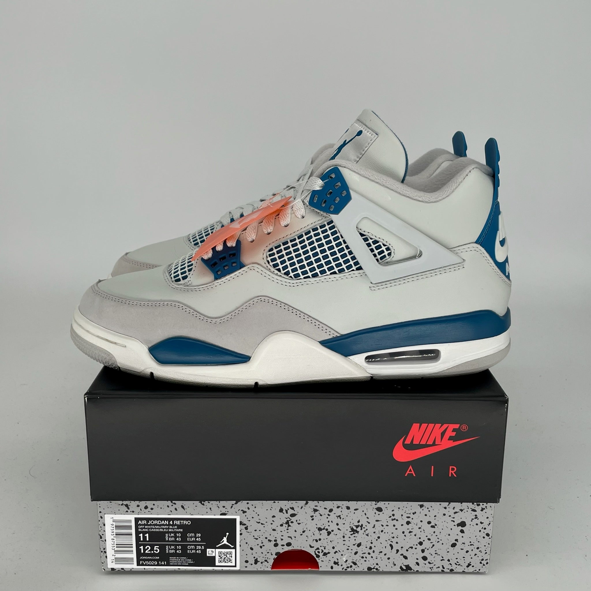 Original Air Jordan 4 Retro 'Military Blue' Men's Basketball Shoes - Size 11 (FV5029-141) | Classic Sneakers for Streetwear & Casual Outfits