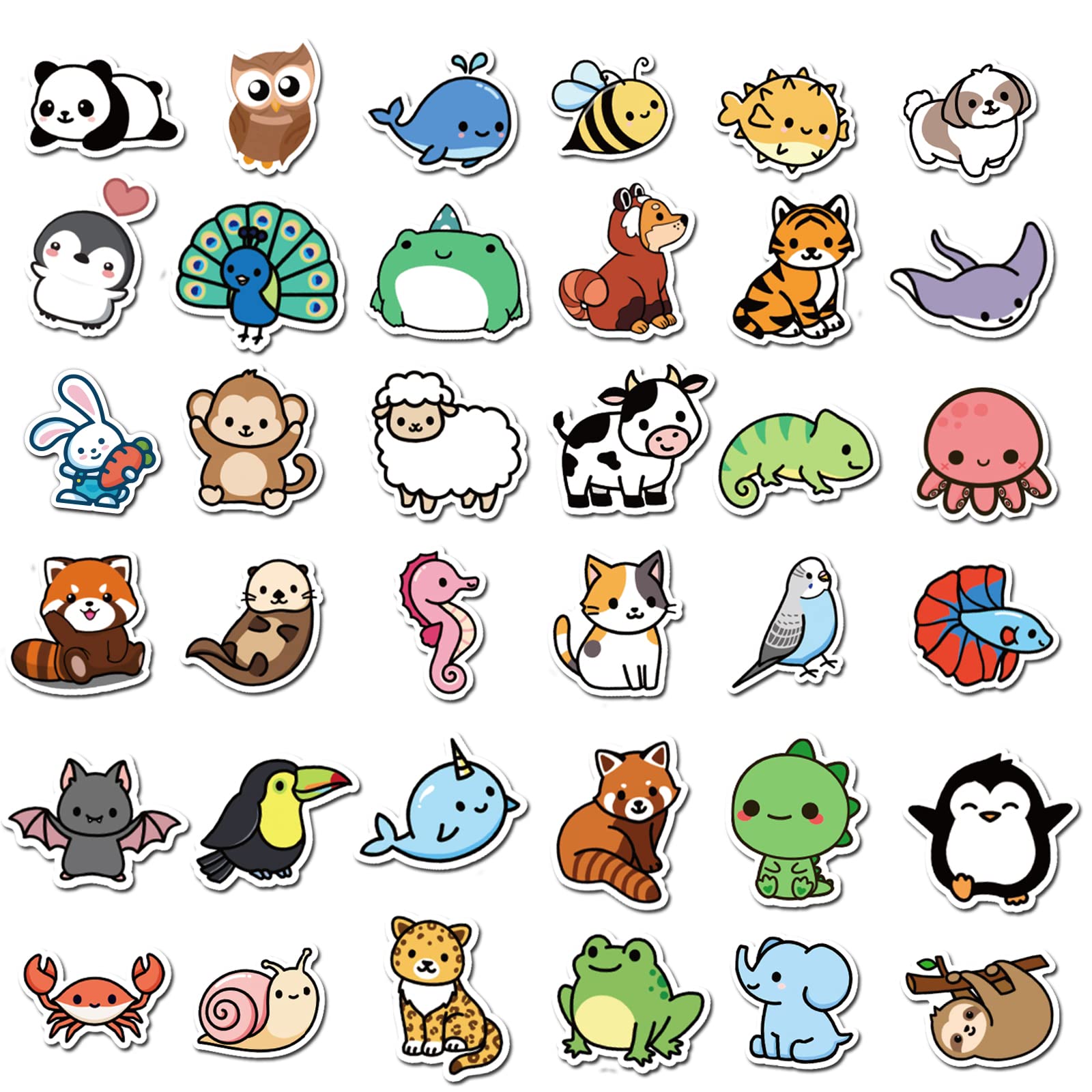 Acekar 200 PCS Cute Animal Stickers - Colorful Waterproof Vinyl Decals for Water Bottles, Laptops, Phones, Skateboards - Fun Aesthetic Stickers for Teens, Girls & Kids - Perfect for School, DIY Crafts & Personalizing Belongings