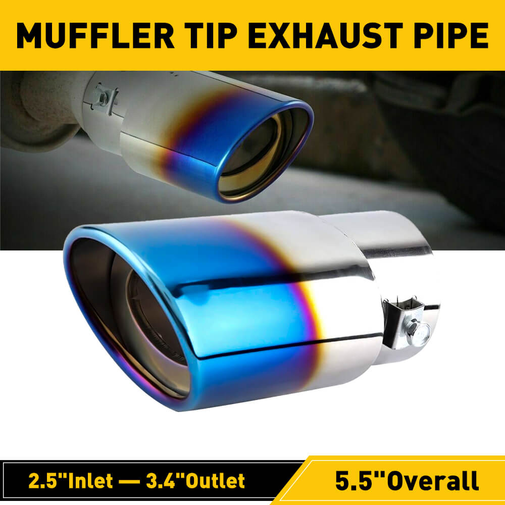 Stainless Steel Round Car Rear Muffler Tip Exhaust Pipe - Straight Pipe Accessories for Enhanced Vehicle Performance & Style | Perfect for Sedans, SUVs, and Trucks