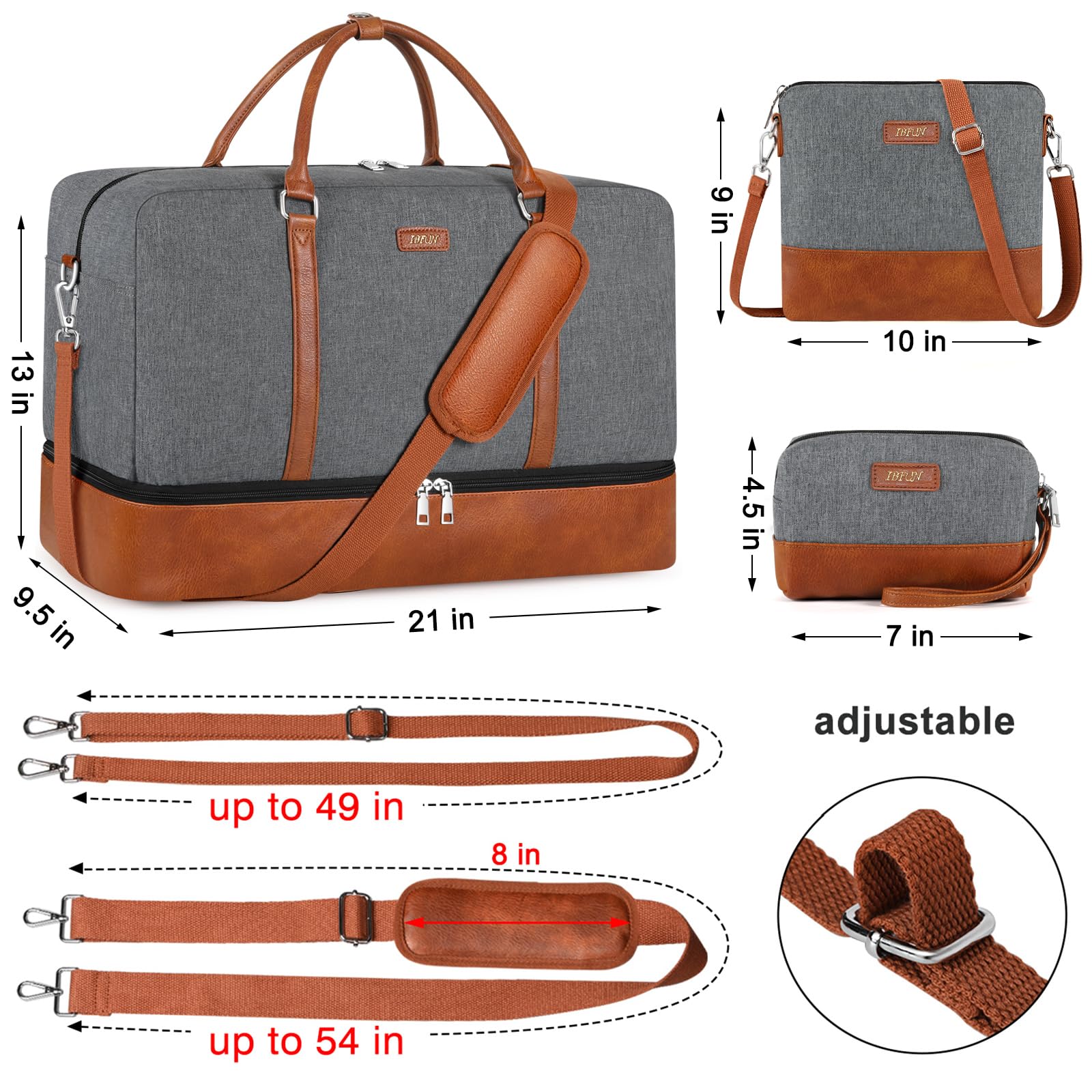 IBFUN Women's Weekender Travel Bag - 21