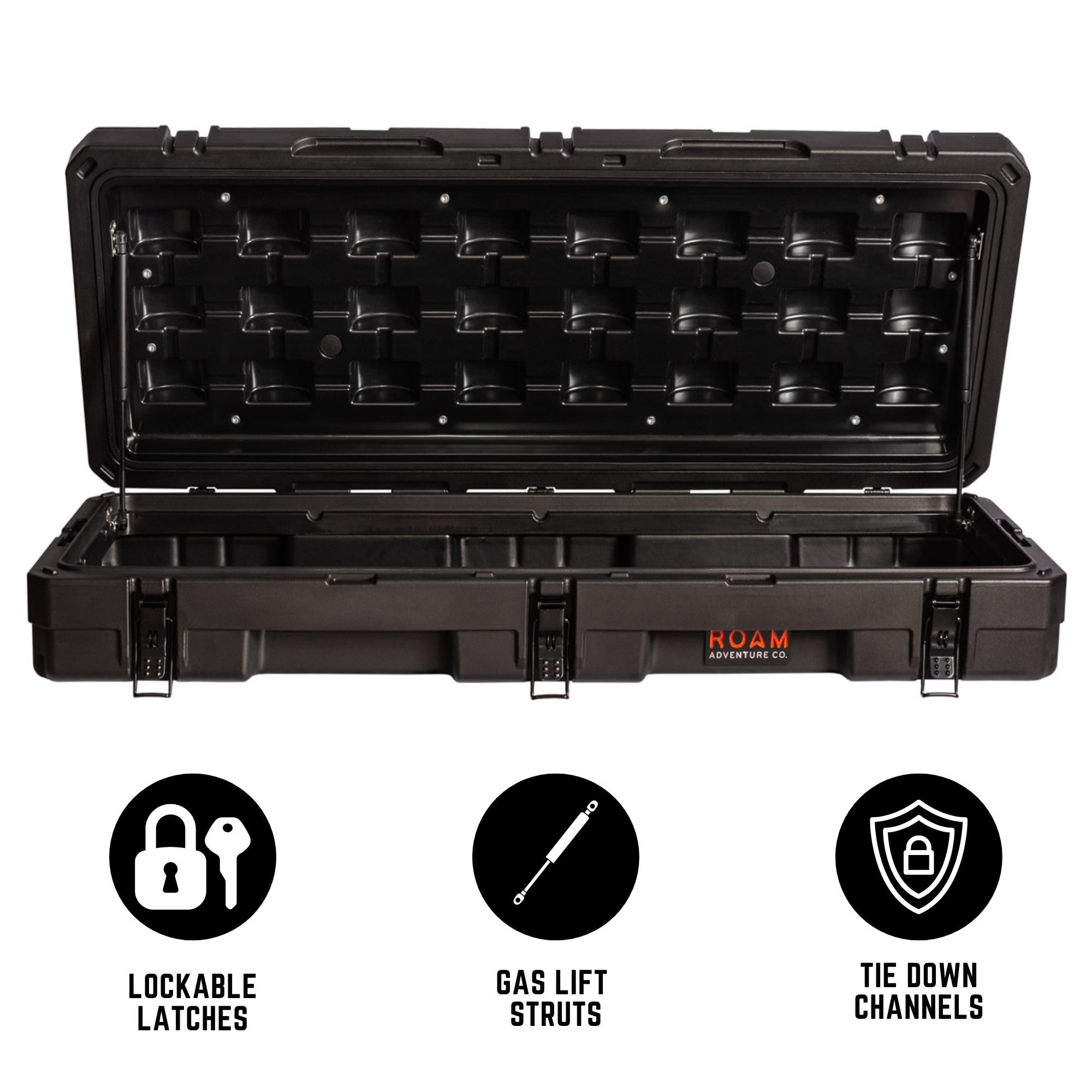 Roam Rugged Case Cargo Box - Waterproof Lockable Truck Bed Storage Organizer | Heavy-Duty LLDPE Shell Rooftop Carrier for Camping, Overlanding & Outdoor Gear | Perfect for Road Trips, Off-Road Adventures & Equipment Transport