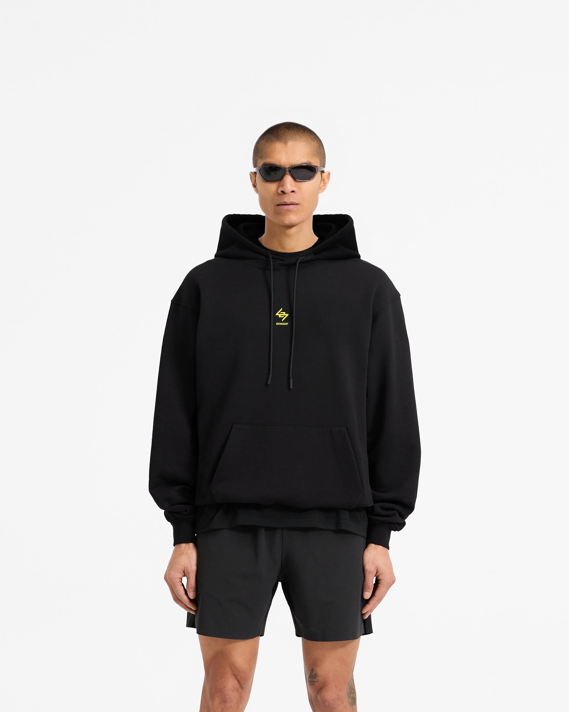 247 Chicago Oversized Hoodie - Jet Black | Comfortable Unisex Pullover Sweatshirt for Men & Women | Perfect for Casual Wear, Street Style & Loungewear