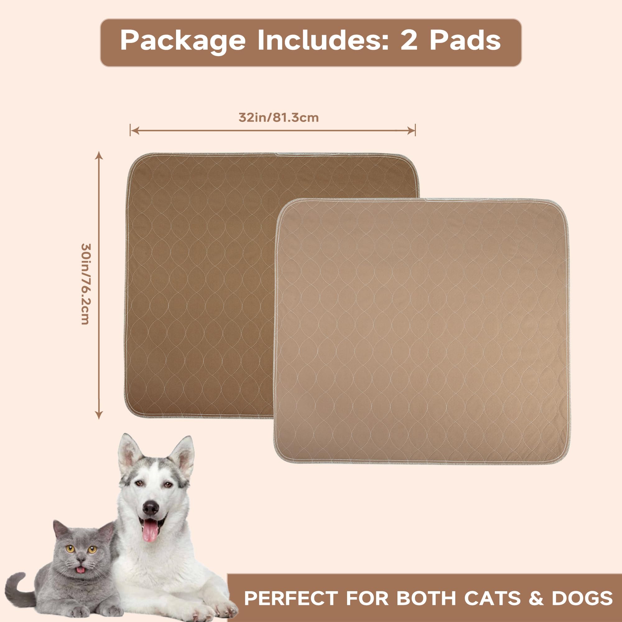 Paw Legend Washable Reusable Dog Pee Pads - Super Absorbent Puppy Training Pads (2 Pack) | Odor Control & Leak Proof | Perfect for House Training, Travel & Crate Use