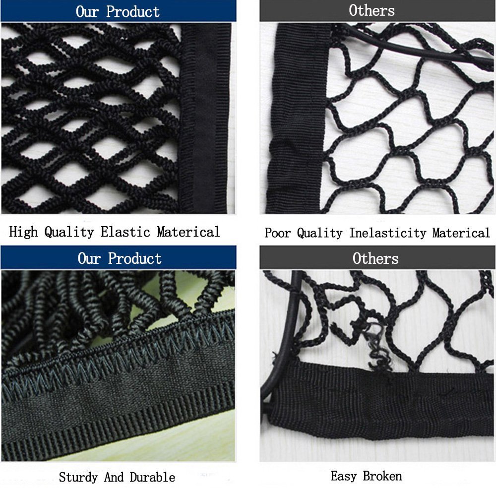 Stretchable Envelope-Style Cargo Net for Jeep Grand Cherokee (2011-2023 Models) - Heavy Duty Trunk Organizer for SUVs - Perfect for Road Trips, Camping Gear & Grocery Storage