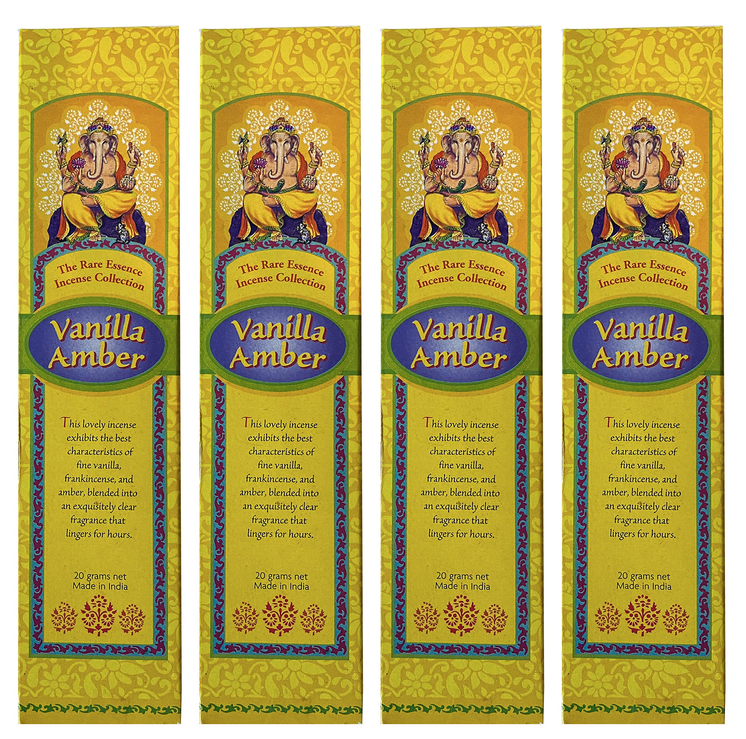 Vanilla Amber Fragrance - 20g Box (Pack of 4) | Premium Scented Resin for Home Aromatherapy, Meditation & Relaxation